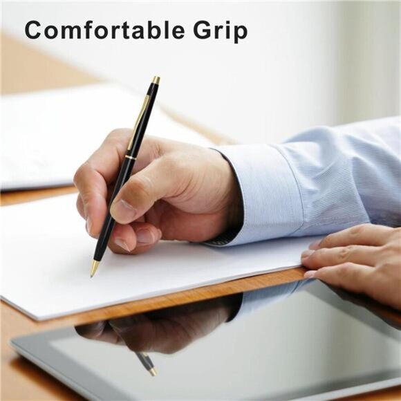 Black Pens Ballpoint Pens-Black Ink Bulk Pens 1.0 mm Medium Point Smooth Writing - Picture 4 of 7